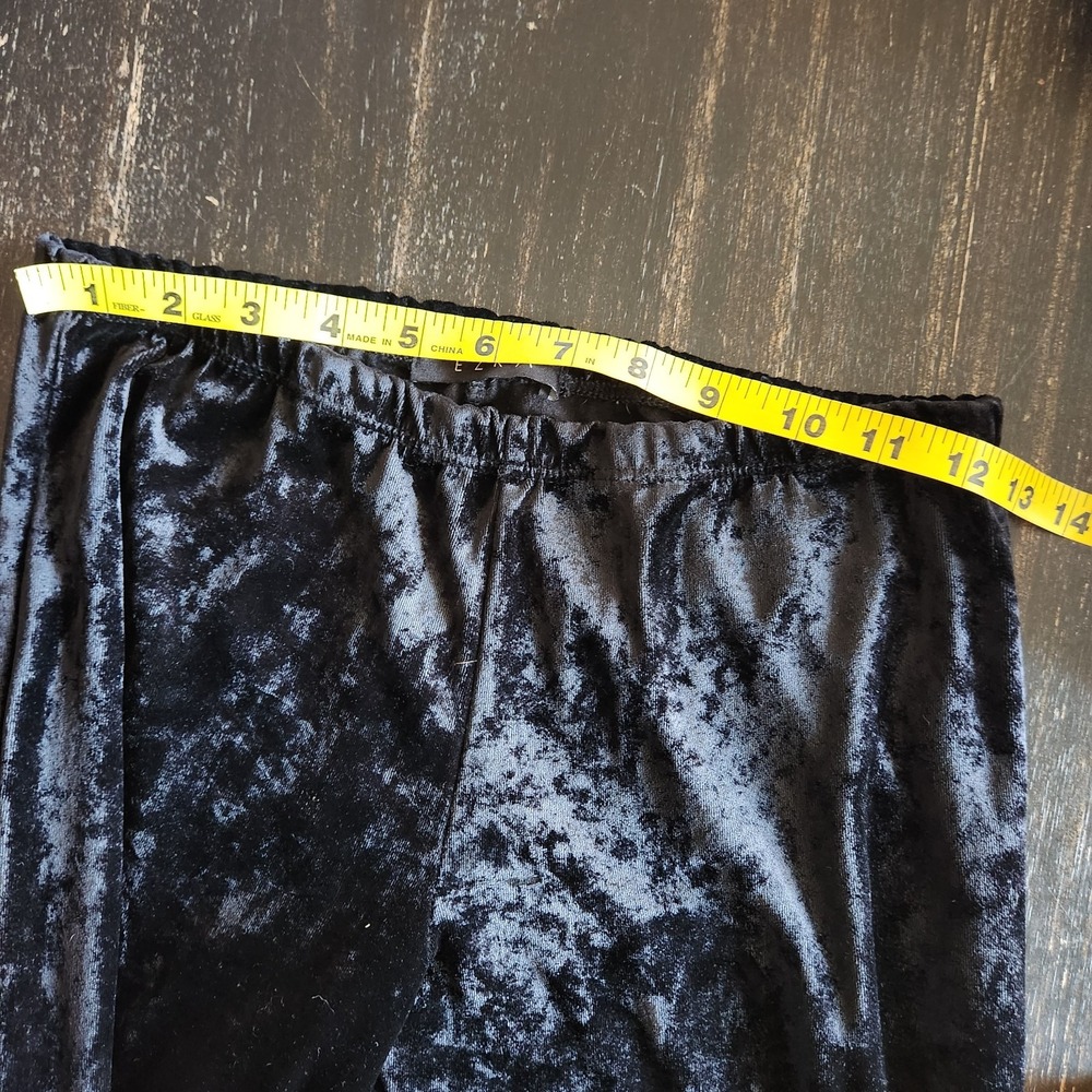 Whimsigoth Black Velvet High Waisted Flare Pull On Pants Women's S Hippie Goth - Picture 5 of 10